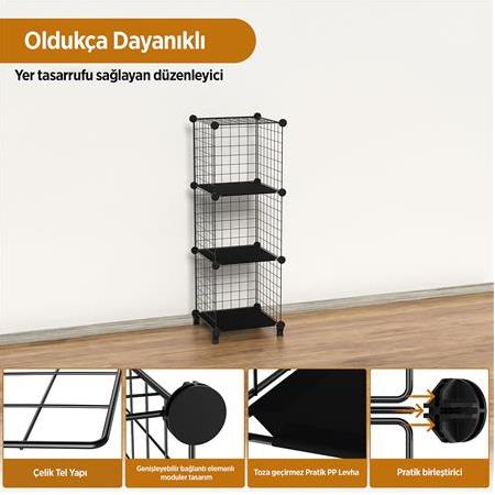 Dekoratif Tel Dolap - 3 Küp