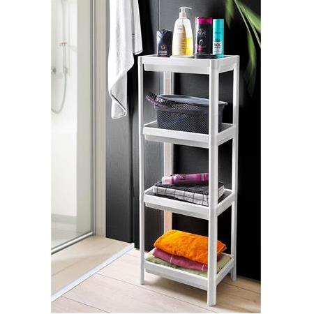 DecoBella Beyaz 4 Katlı Banyo Rafı