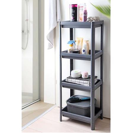 DecoBella Antrasit 4 Katlı Banyo Raf