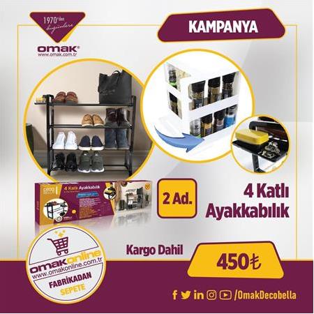 DecoBella 4 Katlı Ayakkabılık  [Kampanya]