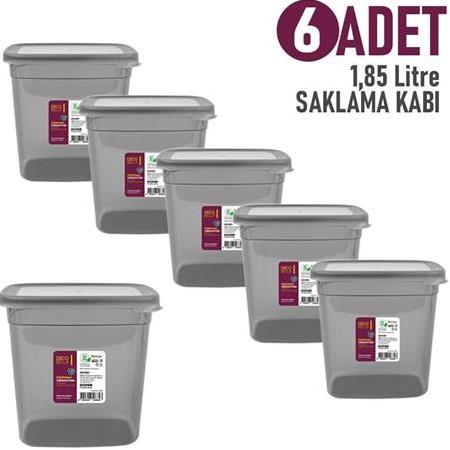 DecoBella 6'lı 1.85 Lt. Saklama Kabı