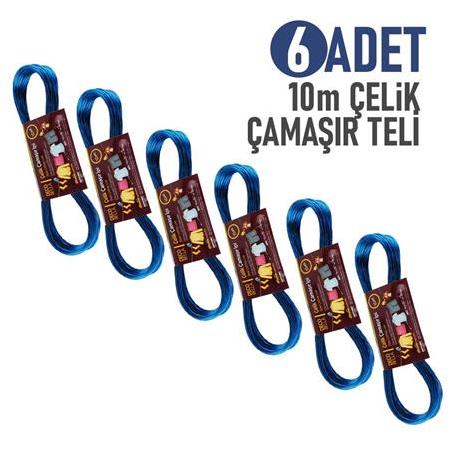 DecoBella 6 'lı Çelik Çamaşır İpi